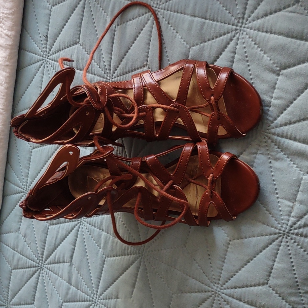 Women's lace up wedge sandles